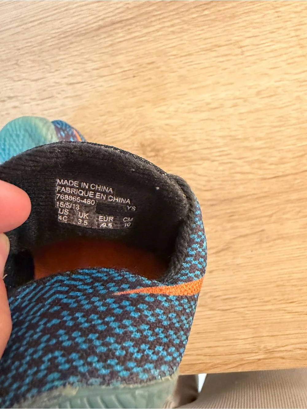 Nike Kids Slip-On Runner in Teal with Orange Swoosh